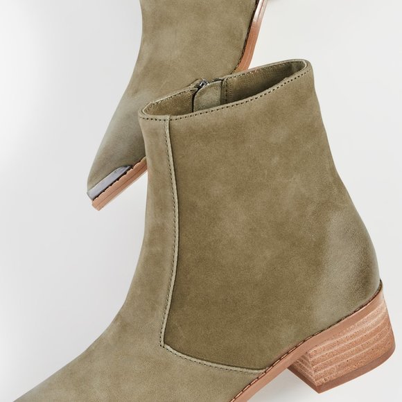 NEW w BOX BOTKIER Military Green Greer Booties 7.5 - Picture 2 of 9